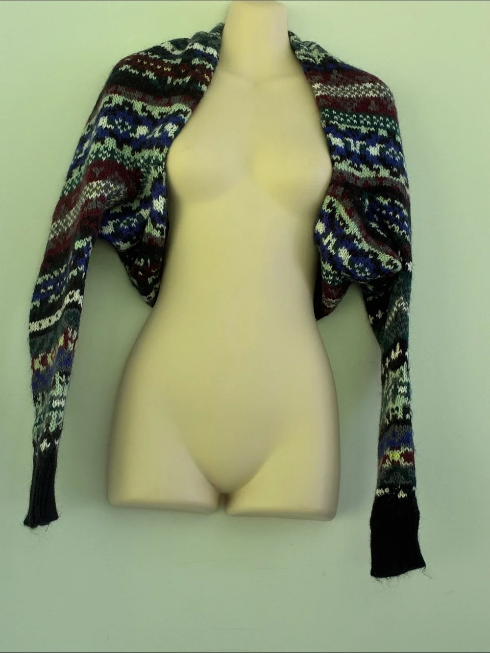 Free People Carnival Fair Isle Shrug Sweater Bolero -Multicolor Knit